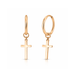 316L Surgical Steel CZ Jewelled Dangling Cross Hinged Earring Pair United Kingdom