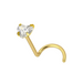 14K Gold Heart Cubic Zirconia Jewelled Nose Screw Stud - Monster Piercing