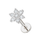 316L Surgical Steel Multi CZ Jewelled Daffodils Internally Threaded Flatback Stud