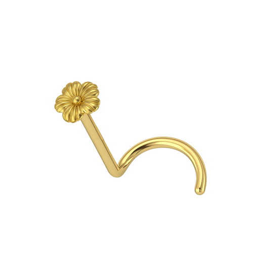 9K and 14K Gold Flower Nose Screw Gold Nose Screw - Monster Piercing