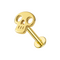 14K Gold Internally Threaded Skull Screw Fit Stud