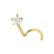 14K Gold Star CZ Jewelled Nose Screw