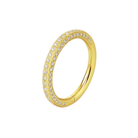 316L Surgical Steel Double Jewelled Micro Setting CZ Stones Hinged Segment Clicker Ring - Monster Piercing