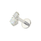G23 Titanium White Opal & CZ Duo Threadless Flatback Stud