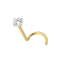 14K Gold Square CZ Jewelled Nose Screw