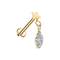 G23 Titanium Star & Marquise CZ Dangle Threadless Flatback Stud