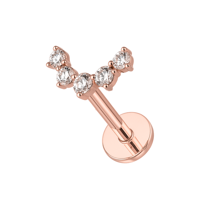 316L Surgical Steel Reindeer Antlers CZ Ear Stud