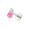 G23 Titanium Pink Opal & CZ Duo Threadless Flatback Stud