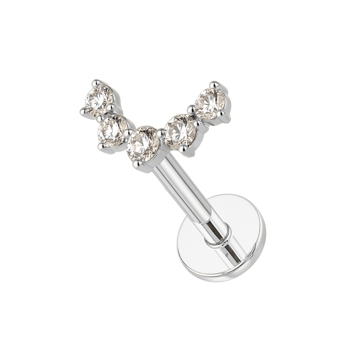 316L Surgical Steel Reindeer Antlers CZ Ear Stud