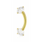 14K Gold Internally Threaded 3mm Round CZ Jewelled Curved Barbell
