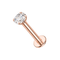 925 Sterling Silver Round CZ Jewelled Threadless Flatback Stud