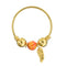 9K Gold Opal Bead and Leaf Charm Nose Hoop Ring