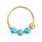 14K Gold Opal Stones Hoop Nose Ring