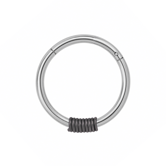 316L Surgical Steel Hinged Segment Ring with Spring - Monster Piercing