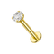 9K Gold Round Cubic Zirconia Jewelled Labret Stud
