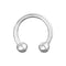 925 Sterling Silver Circular Barbell with Ball