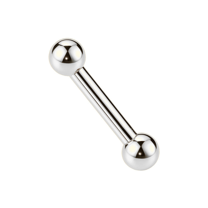 925 Sterling Silver Straight Tongue Barbell with Ball