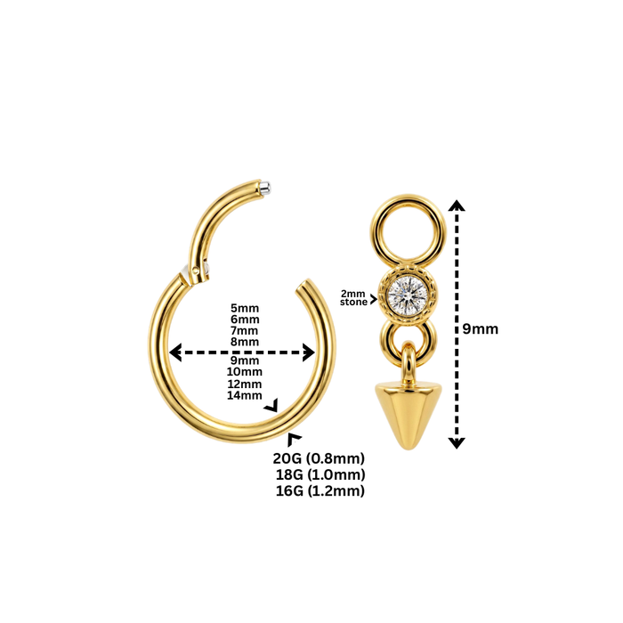 316L Surgical Steel Spike Drop Earrings