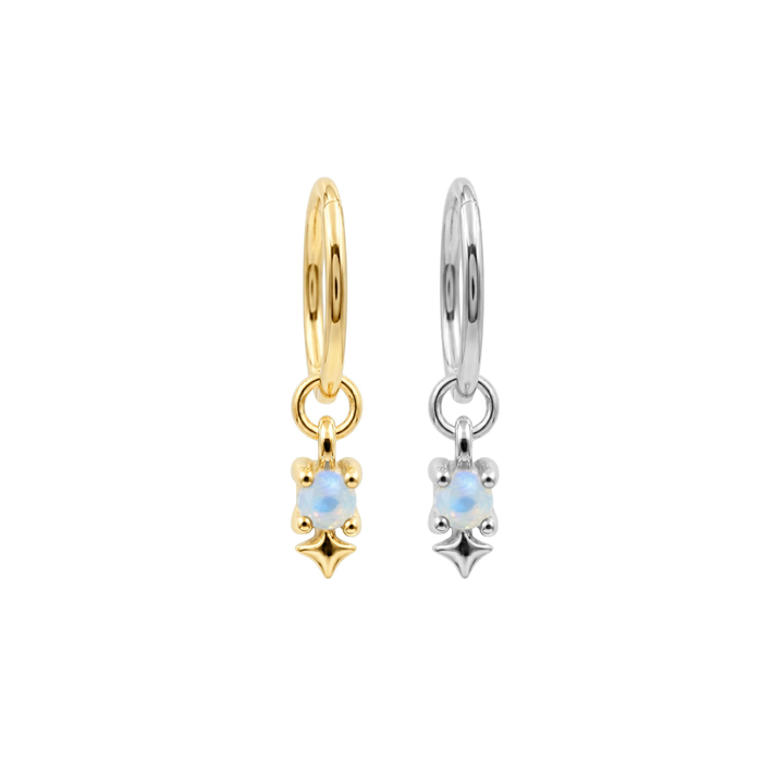 316L Surgical Steel Opal Star Drop Earrings