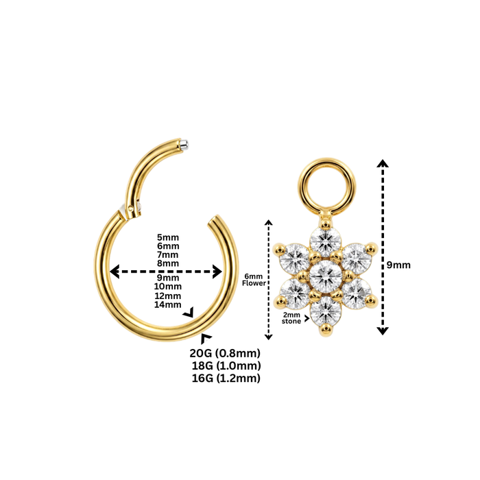 316L Surgical Steel Daisy Flower Drop Earrings