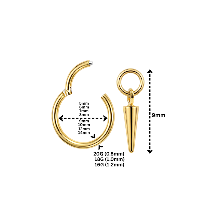 316L Surgical Steel Sleek Spike Drop Earrings