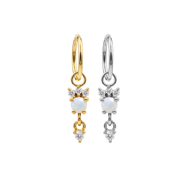 316L Surgical Steel Opal Blossom Drop Earrings