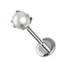 316L Surgical Steel Pearl Top Thread-less Push-Fit With Flatback Stud - Monster Piercing
