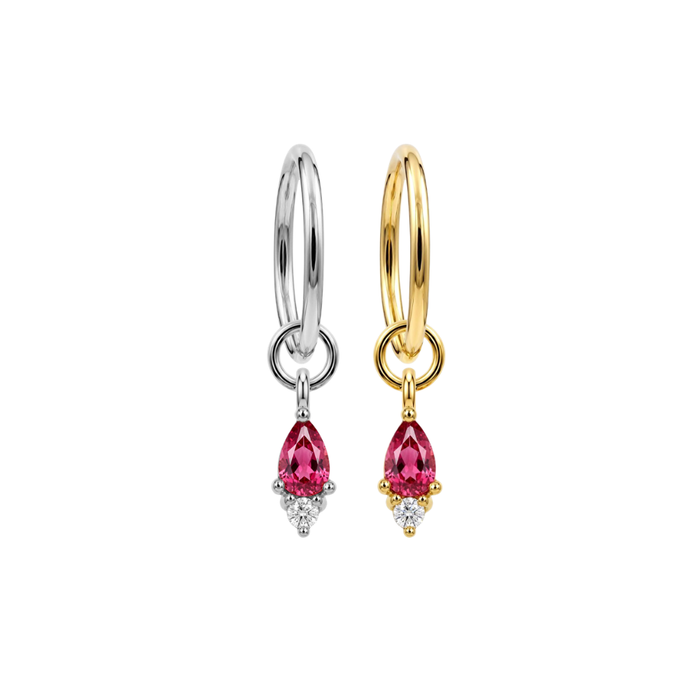 316L Surgical Steel Pink Pear Drop Earrings