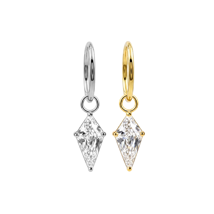 316L Surgical Steel Kite CZ Drop Earrings