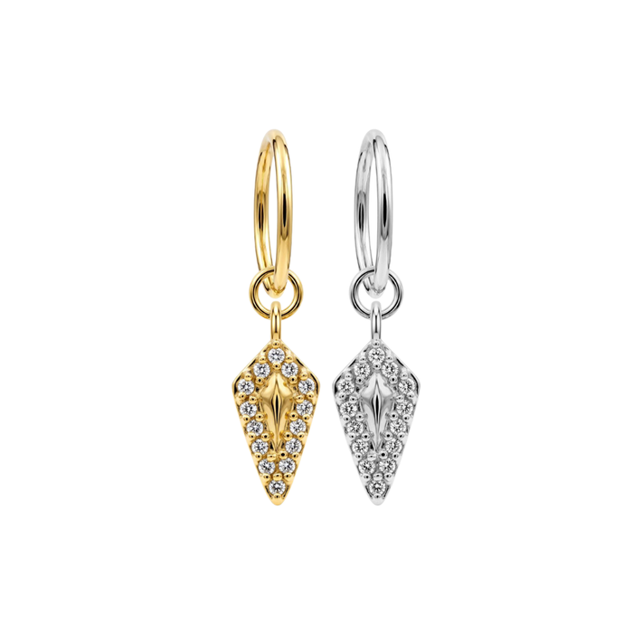316L Surgical Steel CZ Jewelled Kite Drop Earrings