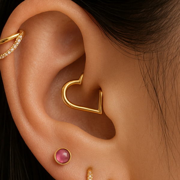 316L Surgical Steel Heart Hinged Segment Clicker Ring - Monster Piercing