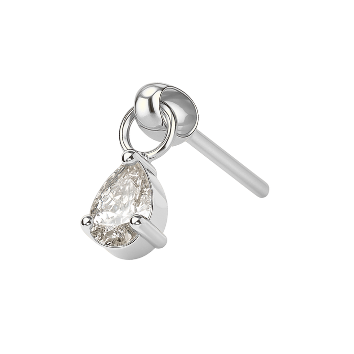 G23 Grade Titanium Tri-Cut Crystal Drop Threadless Top