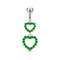 925 Sterling Silver Double Heart Dangling Belly Ring