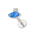Blue opal CZ gold body jewelry stud