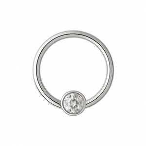 G23 Titanium CZ Jewelled Hinged Segment Clicker Ring