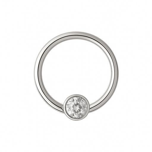 G23 Titanium CZ Jewelled Hinged Segment Clicker Ring - Monster Piercing