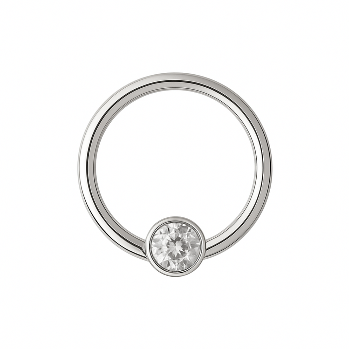 G23 Titanium CZ Jewelled Hinged Segment Clicker Ring - Monster Piercing