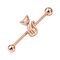 316L Surgical Steel CZ Studded Cat Industrial Barbell