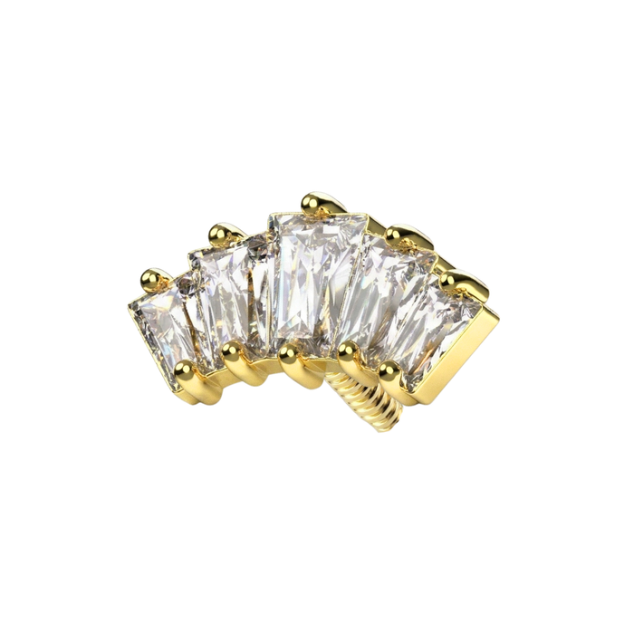 316L Surgical Steel Baguette CZ Fan Cluster Internally Threaded Accessory Top Monster Piercing United Kingdom