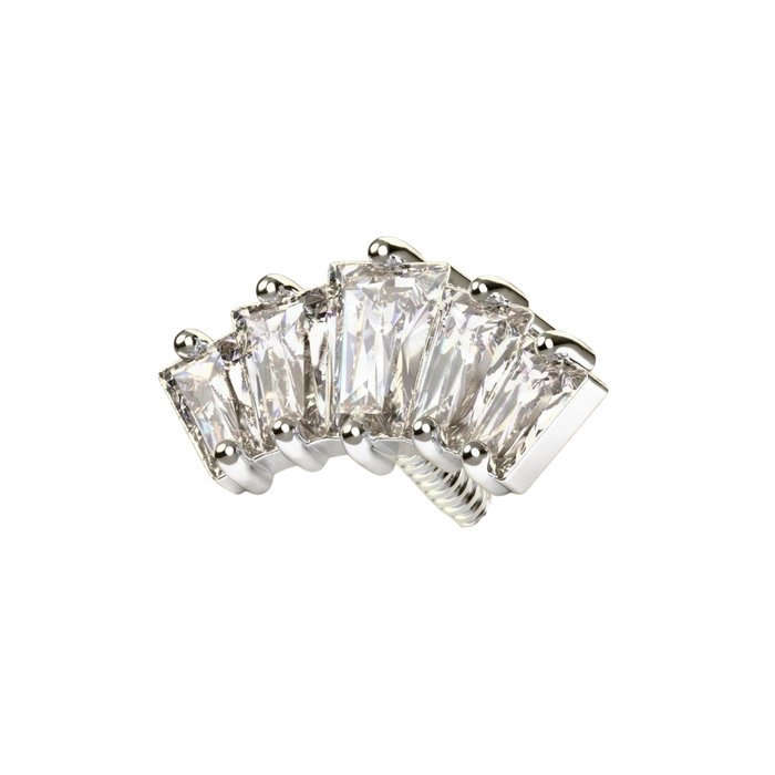 316L Surgical Steel Baguette CZ Fan Cluster Internally Threaded Accessory Top Monster Piercing United Kingdom