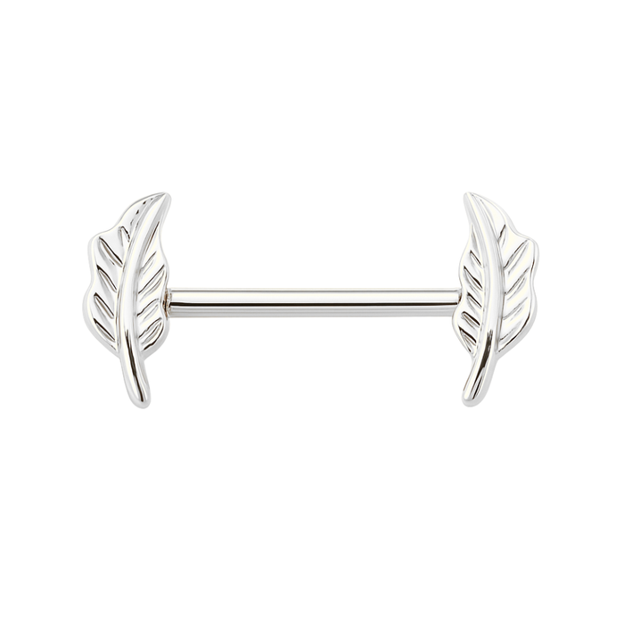 316L Surgical Steel Floral Leaf Nipple Bar