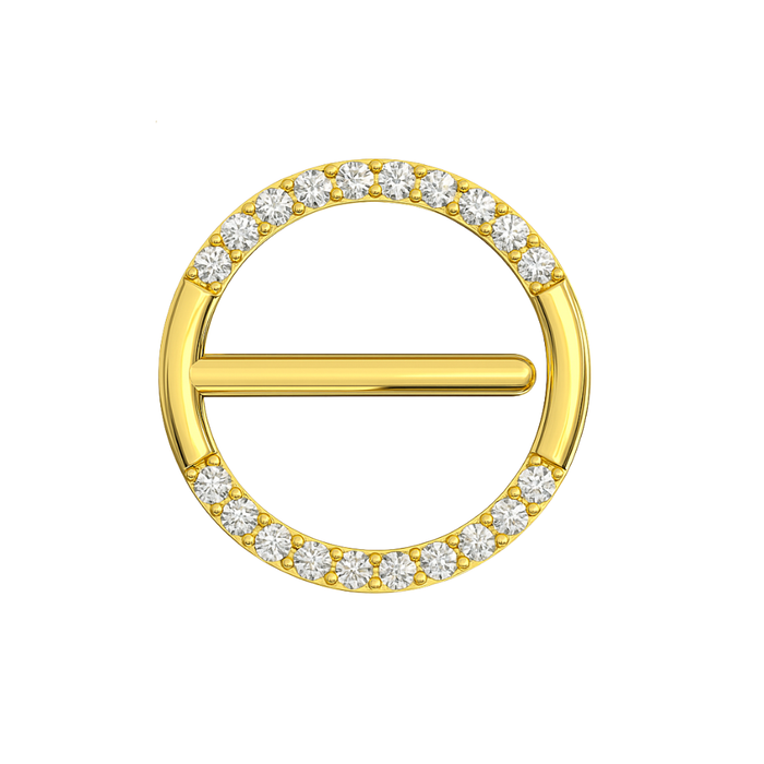 G23 Titanium CZ Jewelled Nipple Round Hinged Clicker Ring
