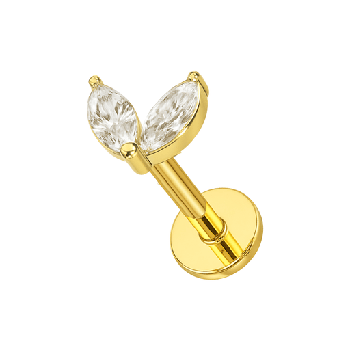 316L Surgical Steel Commelina Marquise CZ Jewelled Flatback Stud United Kingdom