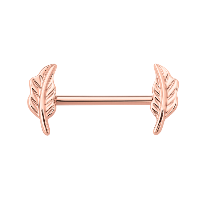 316L Surgical Steel Floral Leaf Nipple Bar