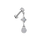316L Surgical Steel Round CZ Diamond Frame & Cluster Dangle Threadless Flatback Stud