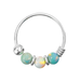 925 Sterling Silver AB Opal Bead in Center Nose Hoop Ring - Monster Piercing