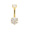 14K Gold Double CZ Belly Ring