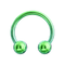 316L Surgical Steel Green Horseshoe CBB with Ball