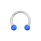 316L Surgical Steel Circular Barbells CBB Horseshoe With UV Multi Colour Ball (Pack of 10)