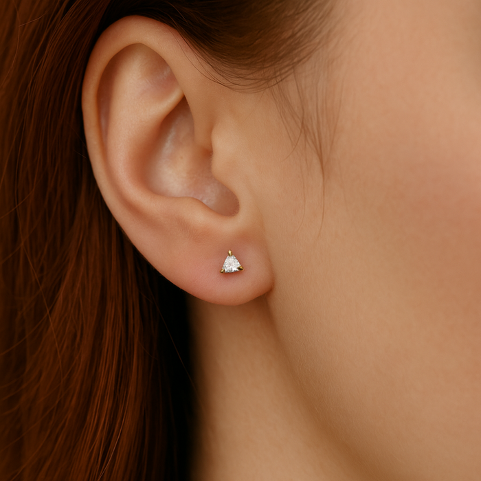 14K Gold Triangle & BioFlex Stud